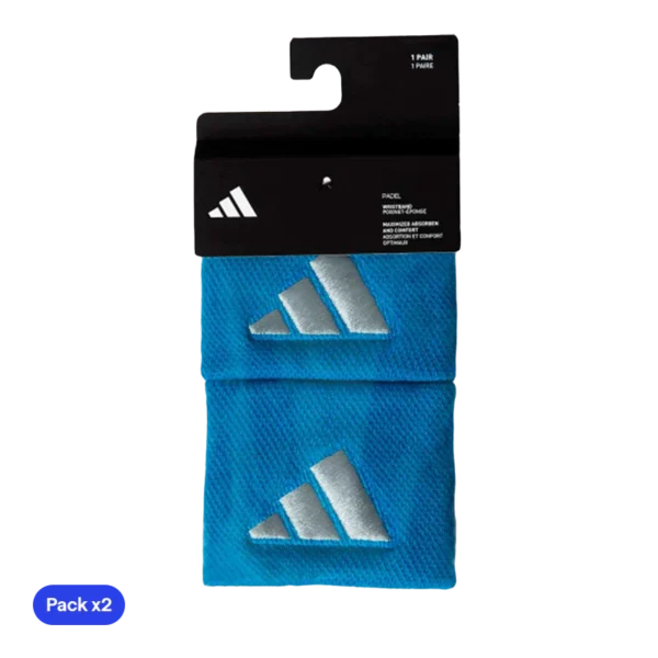 adidas blue short wristbands (pack of 2)