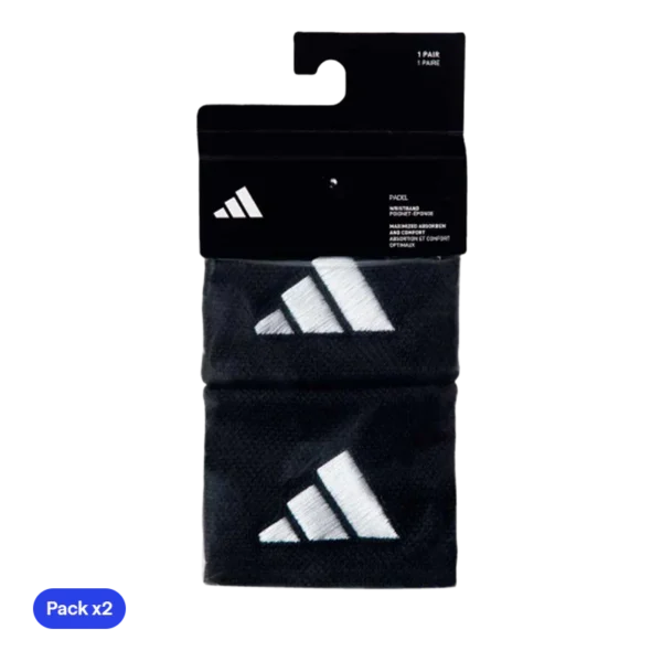 adidas black short wristband (pack of 2)