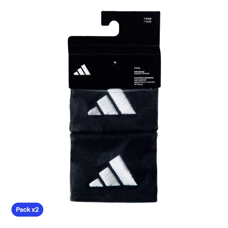adidas black short wristband (pack of 2)