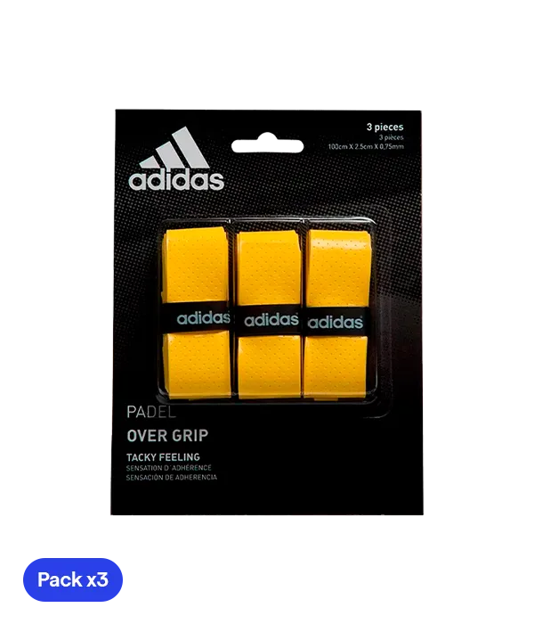 adidas perforated yellow overgrips (pack x3)