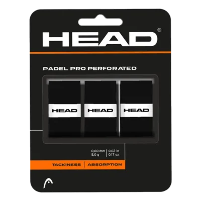 overgrips head padel pro perforated black (pack x3)